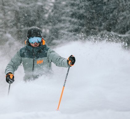 Skieur dans la poudreuse