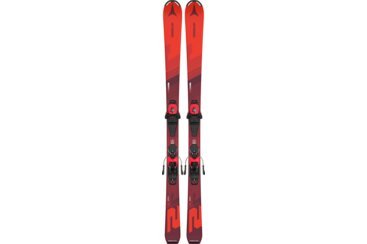 Paire de skis rouges Atomic Redster J2 avec fixations