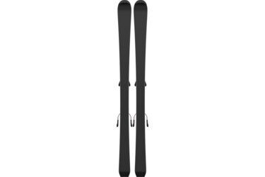 Paire de skis noirs avec fixations
