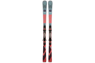 A pair of Völkl Deacon 72 skis with bindings.