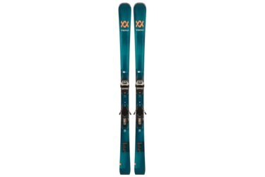 Pair of Völkl Deacon 84 skis with bindings.