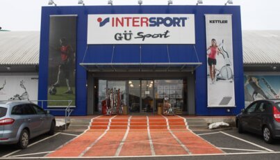 Intersport store with parking lot